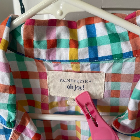 Oh joy! Printfresh collab short sleeved button down cotton pajama top small - Picture 3 of 8